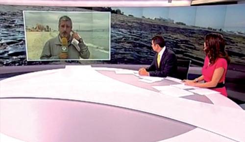 Cubriendo la noticia